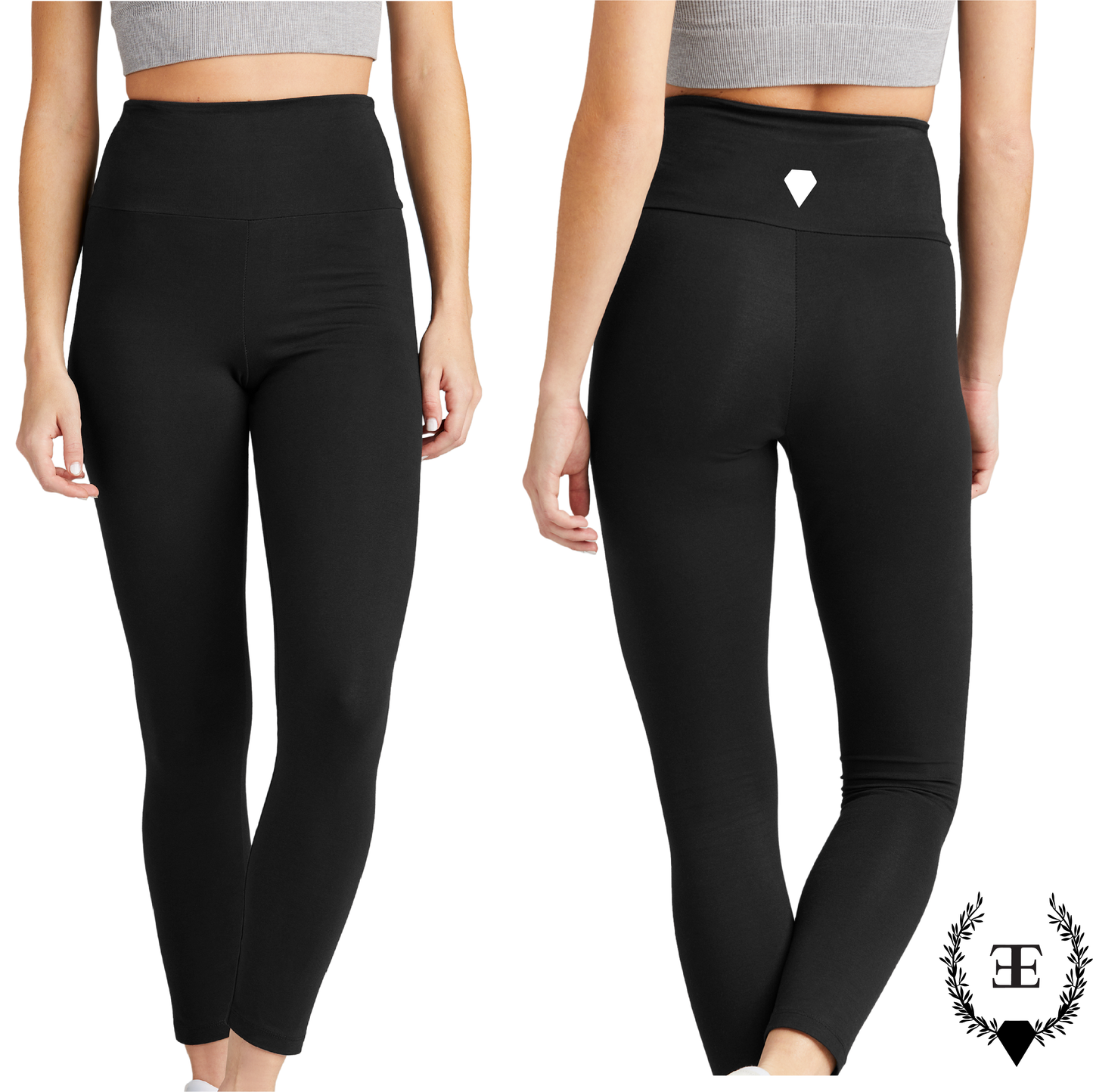 High Waisted Leggings Black Diamond